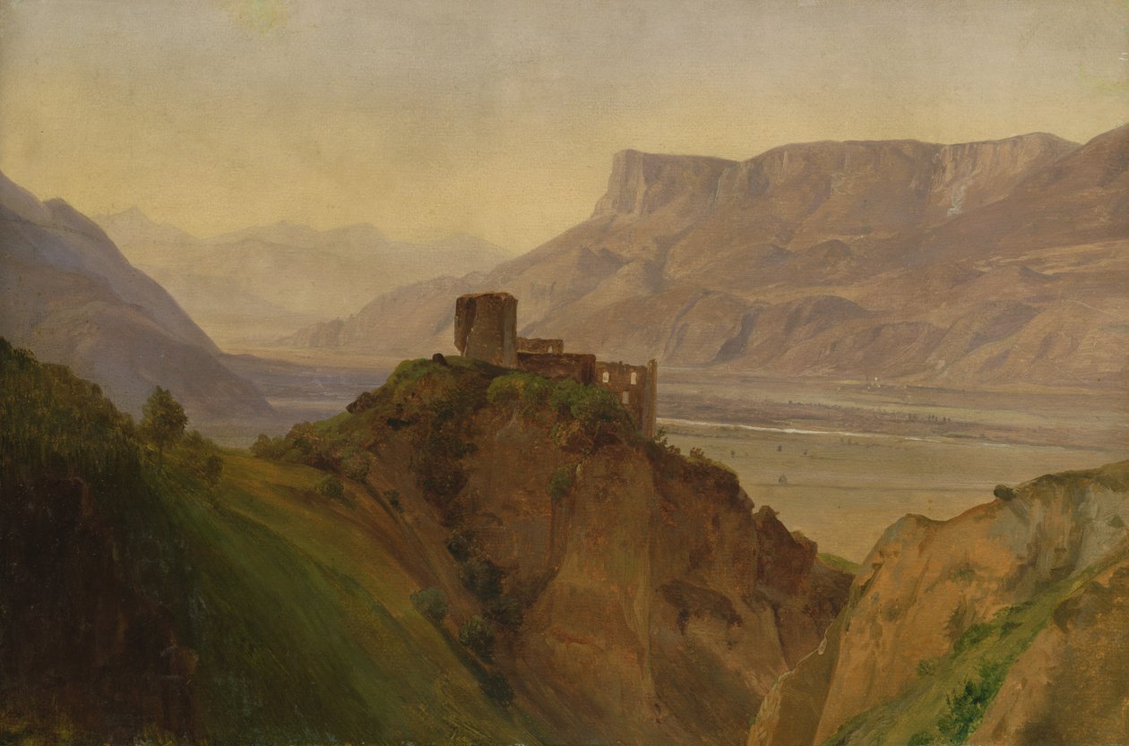 Die Ruine Brunnenburg mit dem Etschtal de Louis Gurlitt