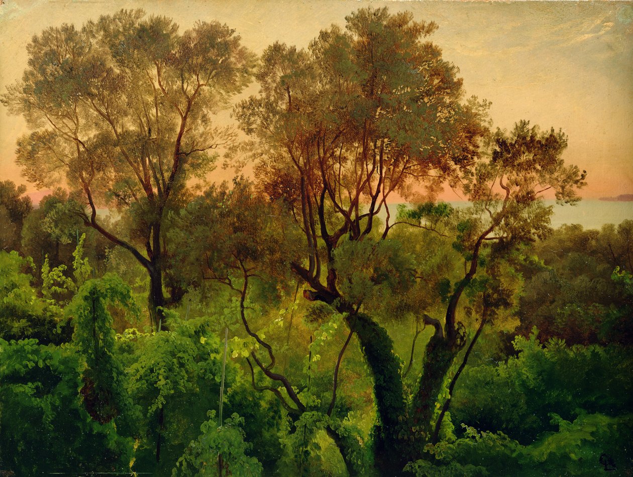 Pendiente con olivos de Louis Gurlitt