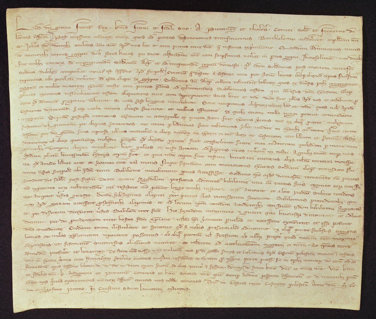 Carta de Luis IX a su hermano Alfonso (1220-71) Conde de Poitiers, 11 de agosto de 1251 de Louis IX