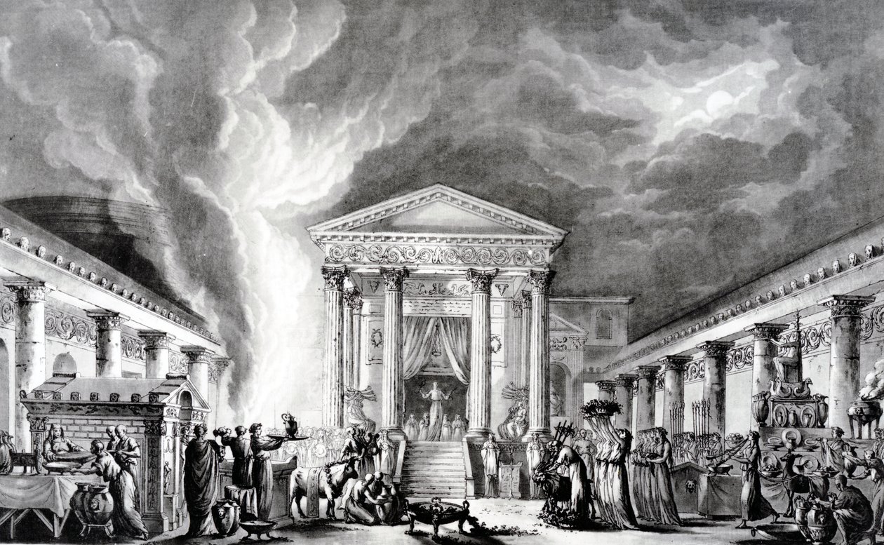 El Templo de Isis, Pompeya, ilustración de 