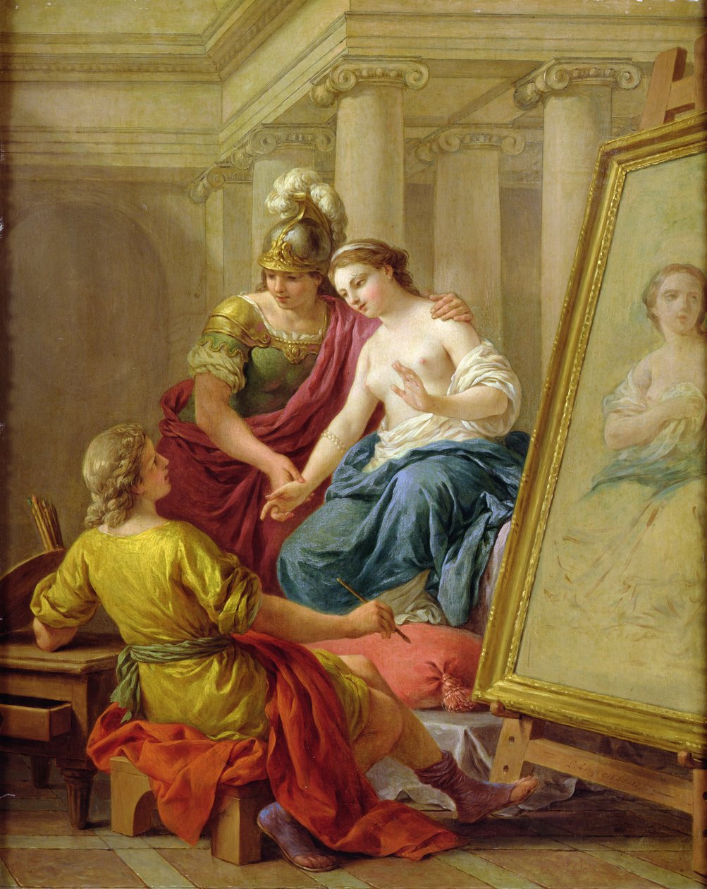 Apeles enamorado de la amante de Alejandro, 1772 de Louis Jean François Lagrenée