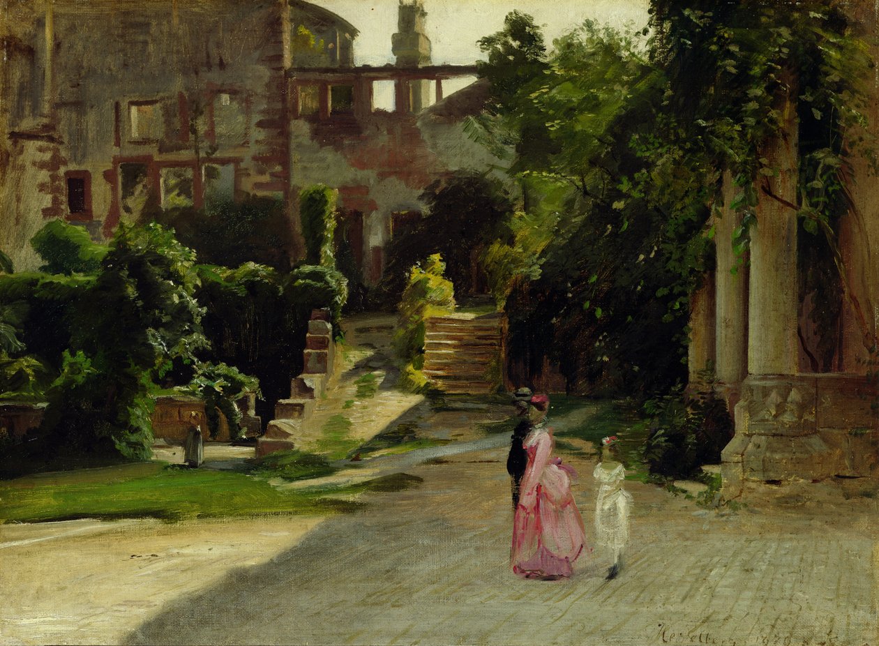 Un castillo de Heidelberg, 1870 de Louis Kolitz