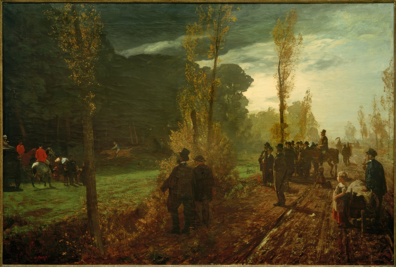 L.Kolitz, Carrera de caballos en Benrath en el Rin de Louis Kolitz