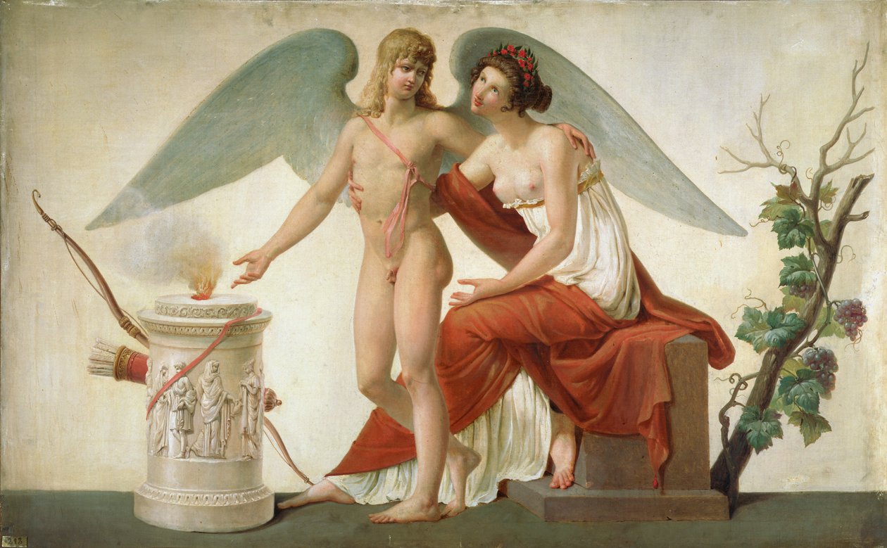 Cupido invitando a Venus a un sacrificio de Louis Lafitte
