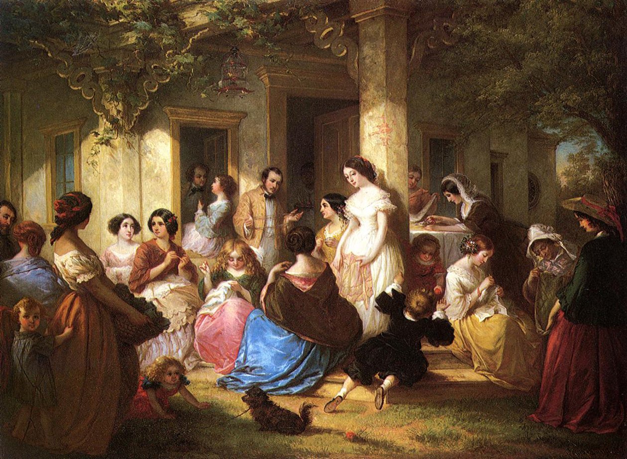Una fiesta de costura, 1857 de Louis Lang