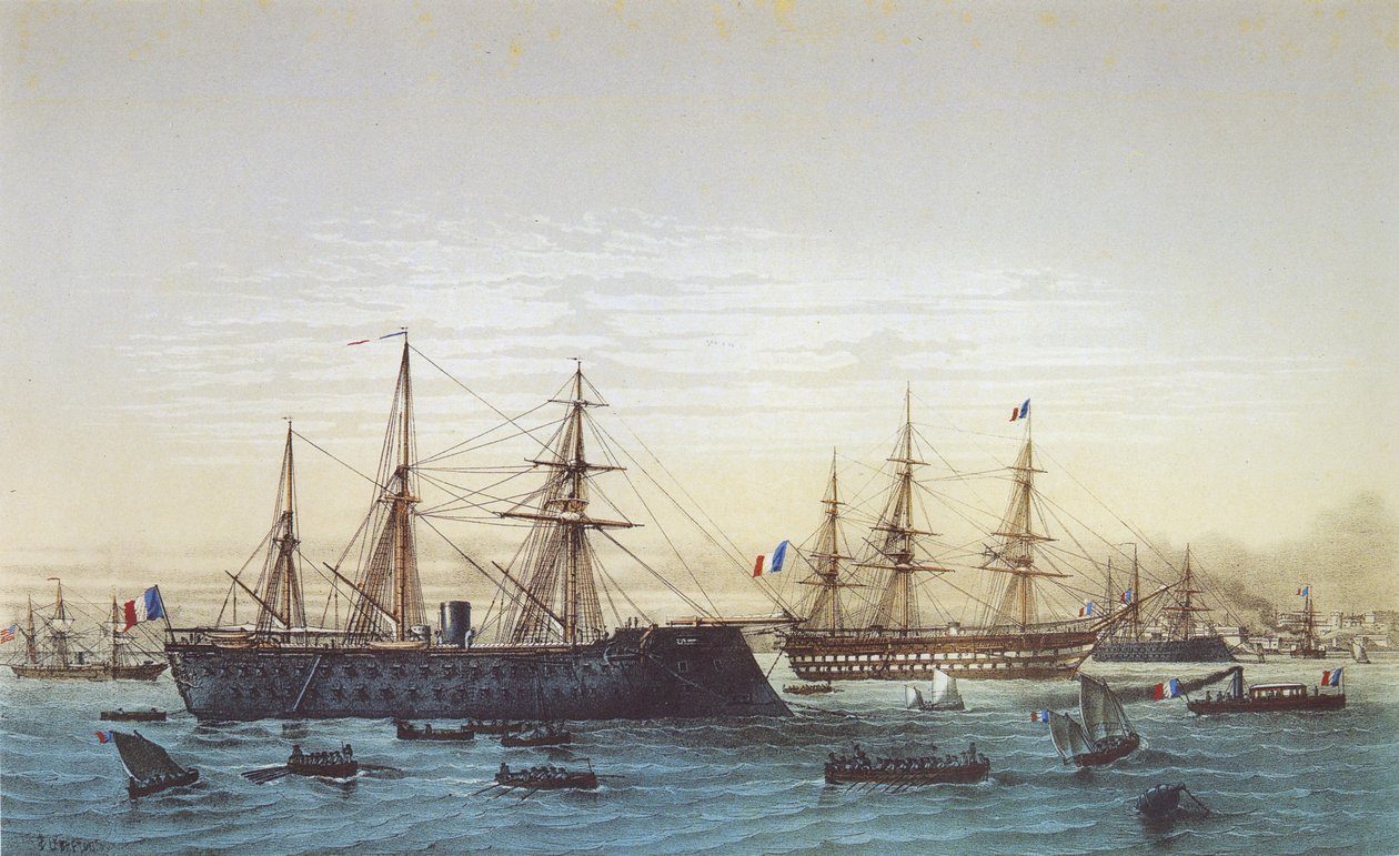 El Magenta en Brest. El barco Napoleón III se puede ver en el fondo de Louis Le Breton