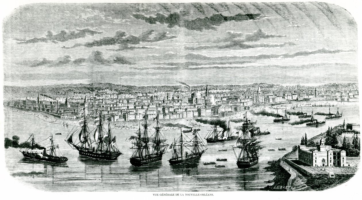 Vista de Nueva Orleans, 1862 de Louis Le Breton