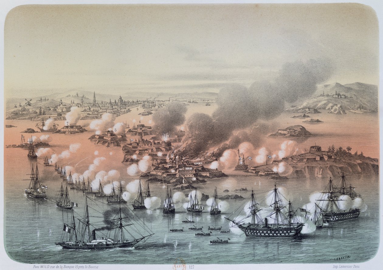 El Bombardeo de Sveaborg, 5 de agosto de 1855, 1856 de Louis Le Breton
