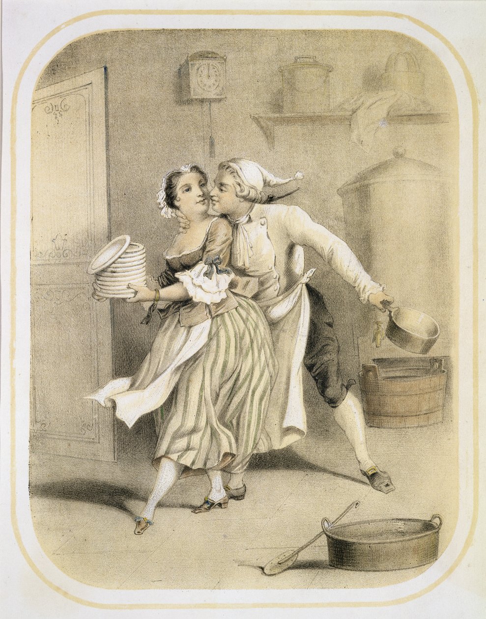 Lujuria en la Cocina, de una serie de grabados que representan los Siete Pecados Capitales, c.1850 de Louis Leopold Boilly