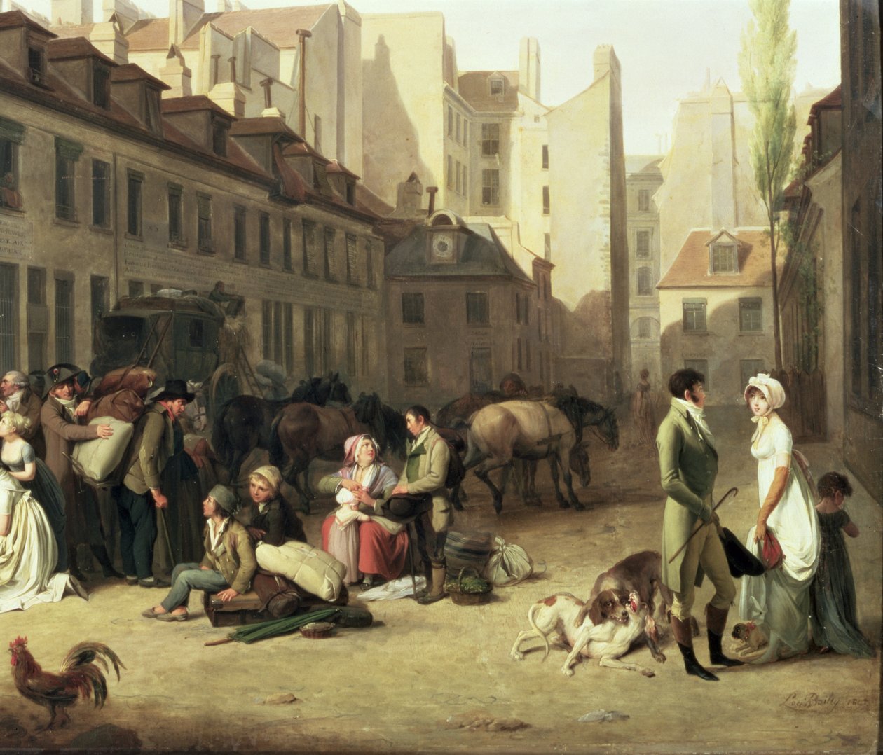 La Llegada de una Diligencia a la Terminal (detalle de algunos pasajeros) de Louis Leopold Boilly