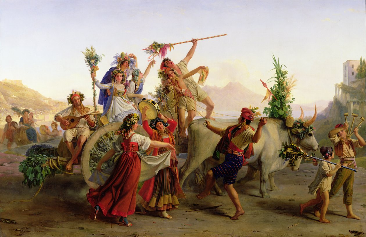El Retorno de la Procesión de la Madonna del Arco, cerca de Nápoles, 1827 de Louis Leopold Robert