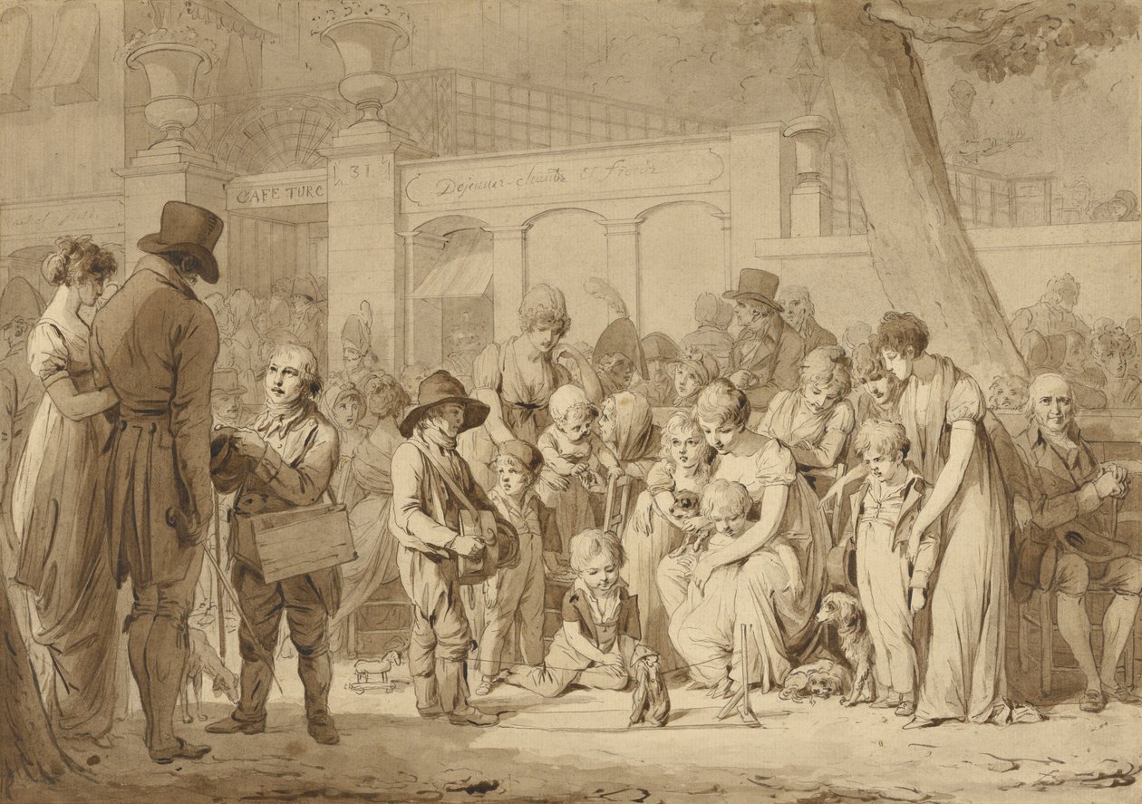 Dibujo composicional para la entrada al Jardin Turc de Louis Leopold Boilly