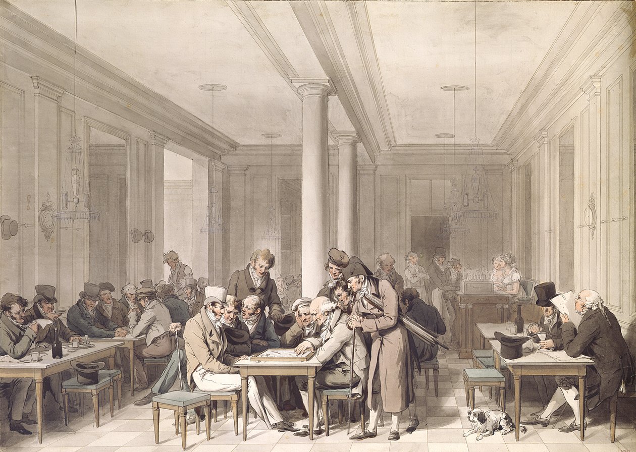 Interior de un café parisino, c.1815 de Louis Leopold Boilly
