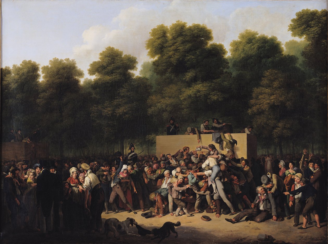 La distribución de comida y vino en los Campos Elíseos de Louis Leopold Boilly