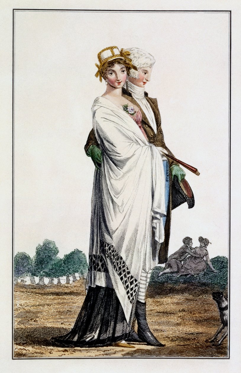 Vestido de paseo de tarde para damas, 1789 de Louis Marie Lante