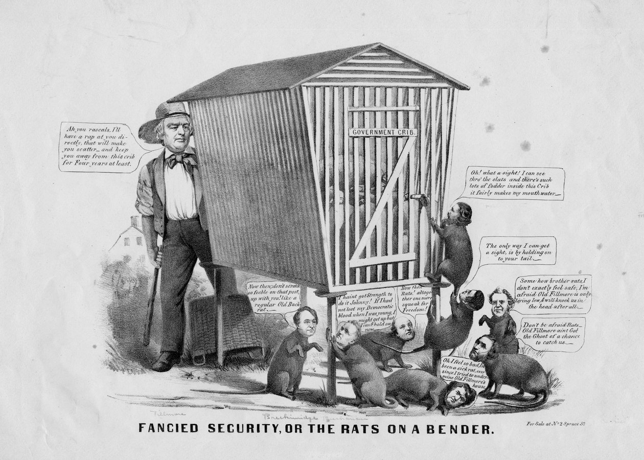 Seguridad imaginaria, o, Las ratas de juerga, publicado por Currier y Ives, Nueva York, c.1856 de Louis Maurer