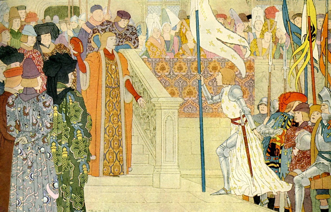 Juana de Arco es recibida por Carlos VII de Francia de Louis Maurice Boutet de Monvel