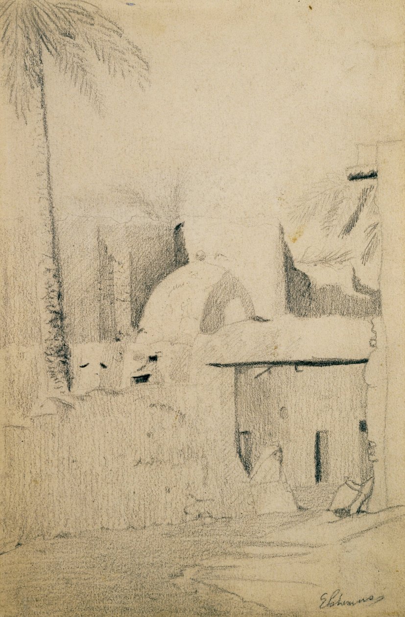Calle en un pueblo cerca de Biskra de Louis Michel Eilshemius