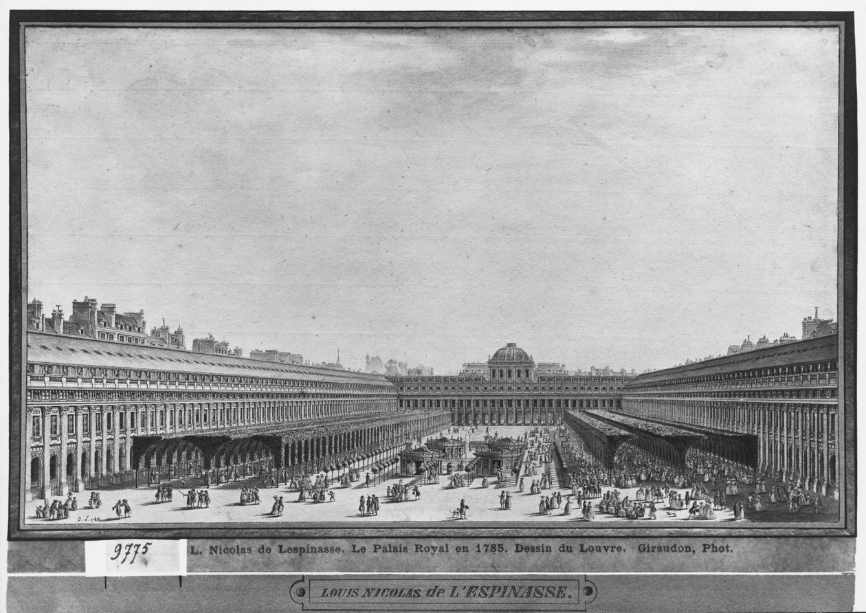 Jardín del Palais Royal, 1785 de Louis Nicolas de Lespinasse