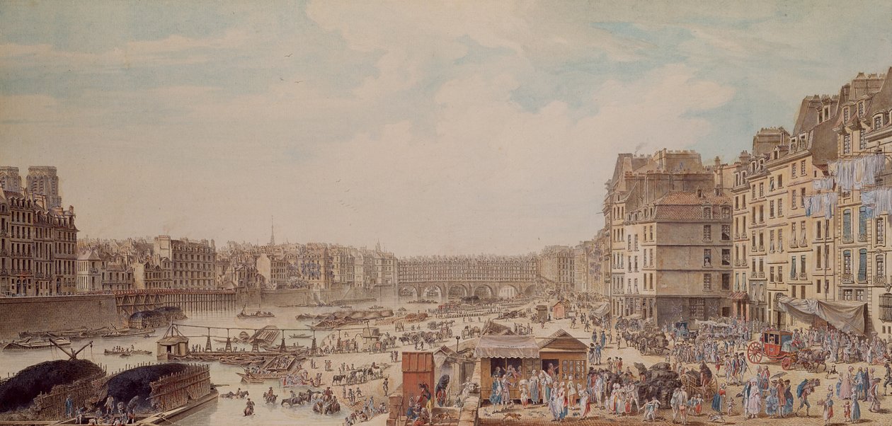 El Port au Ble y el Pont Notre-Dame, 1782 de Louis Nicolas de Lespinasse