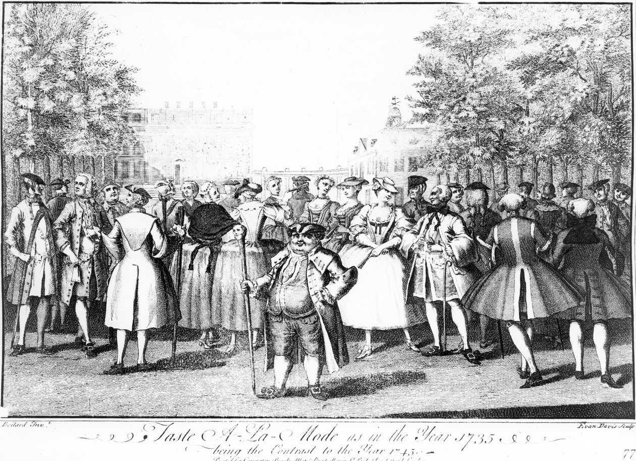 Gusto a la Moda en el Año 1735 siendo el Contraste con el Año 1745 de Louis Philippe Boitard