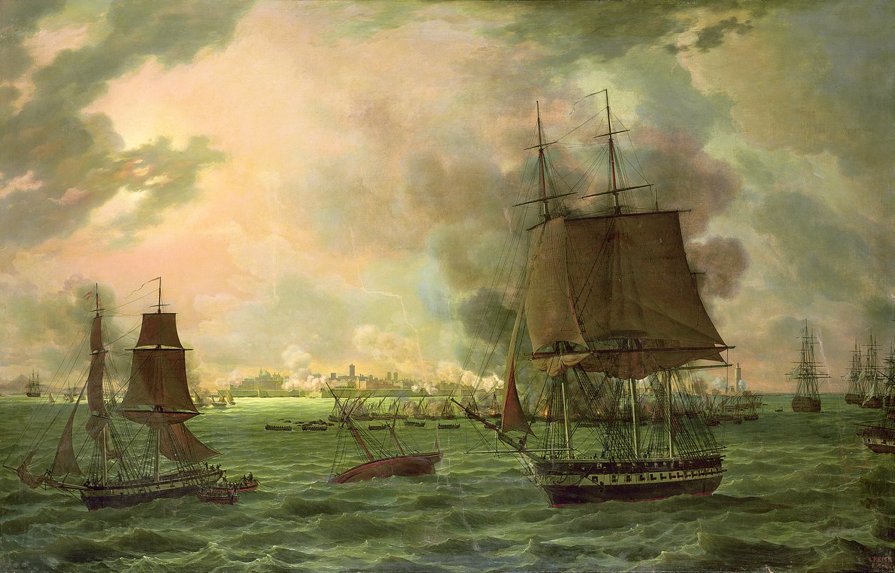 El bombardeo de Cádiz por los franceses el 23 de septiembre de 1823, 1824 de Louis Philippe Crepin