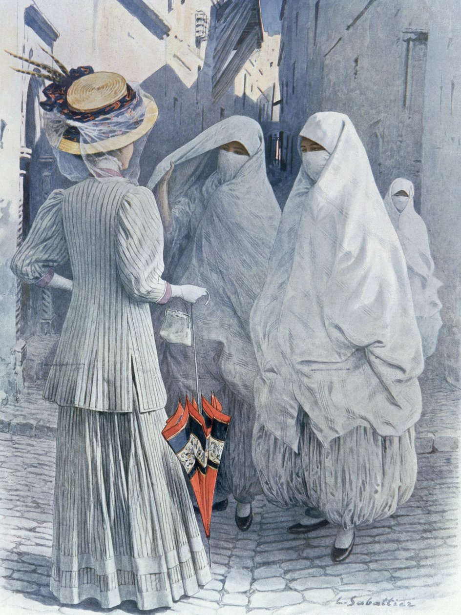 Una mujer europea en Argelia, 1910 de Louis Remy Sabattier