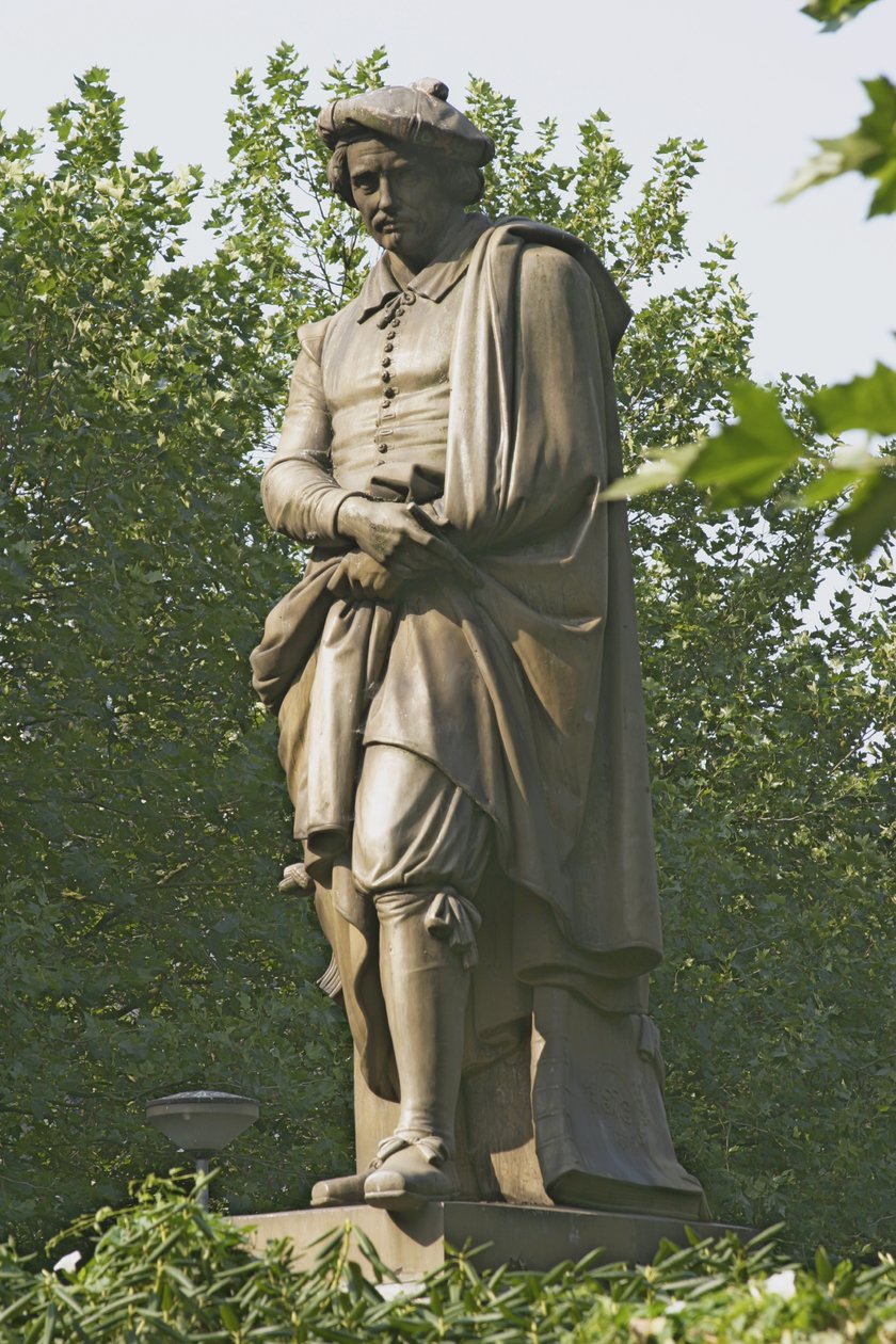 Estatua de Rembrandt Van Rijn (1606-69) 1852 (bronce) de Louis Royer
