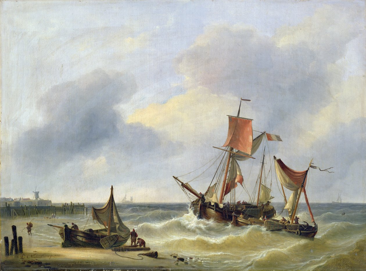 Vista costera, 1833 de Louis Verboeckhoven