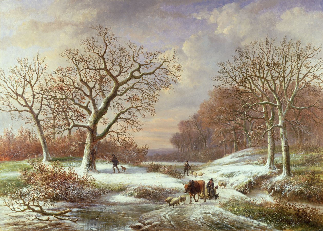 Paisaje de invierno, siglo XIX de Louis Verboeckhoven