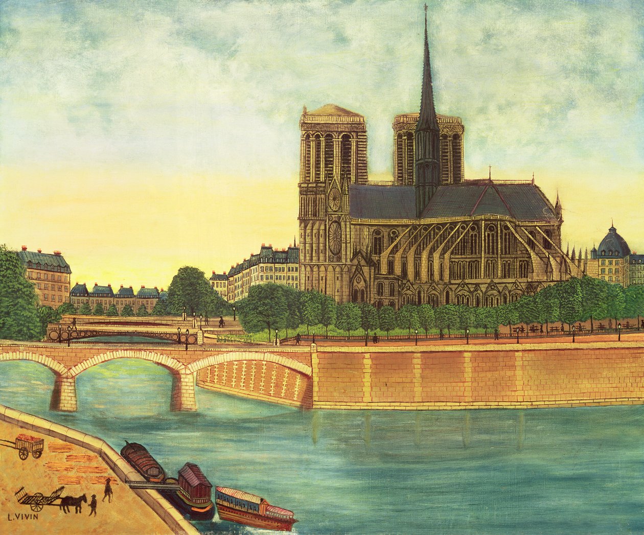 Notre-Dame (vista del ábside) c.1933 de Louis Vivin