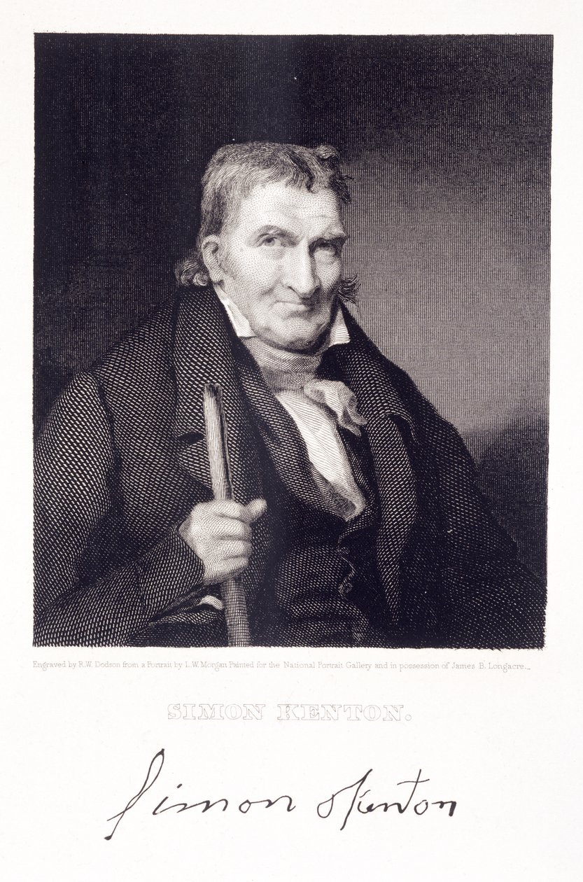 Simon Kenton (1755-1836) grabado por Richard W. Dodson (1812-67) de Louis W. Morgan