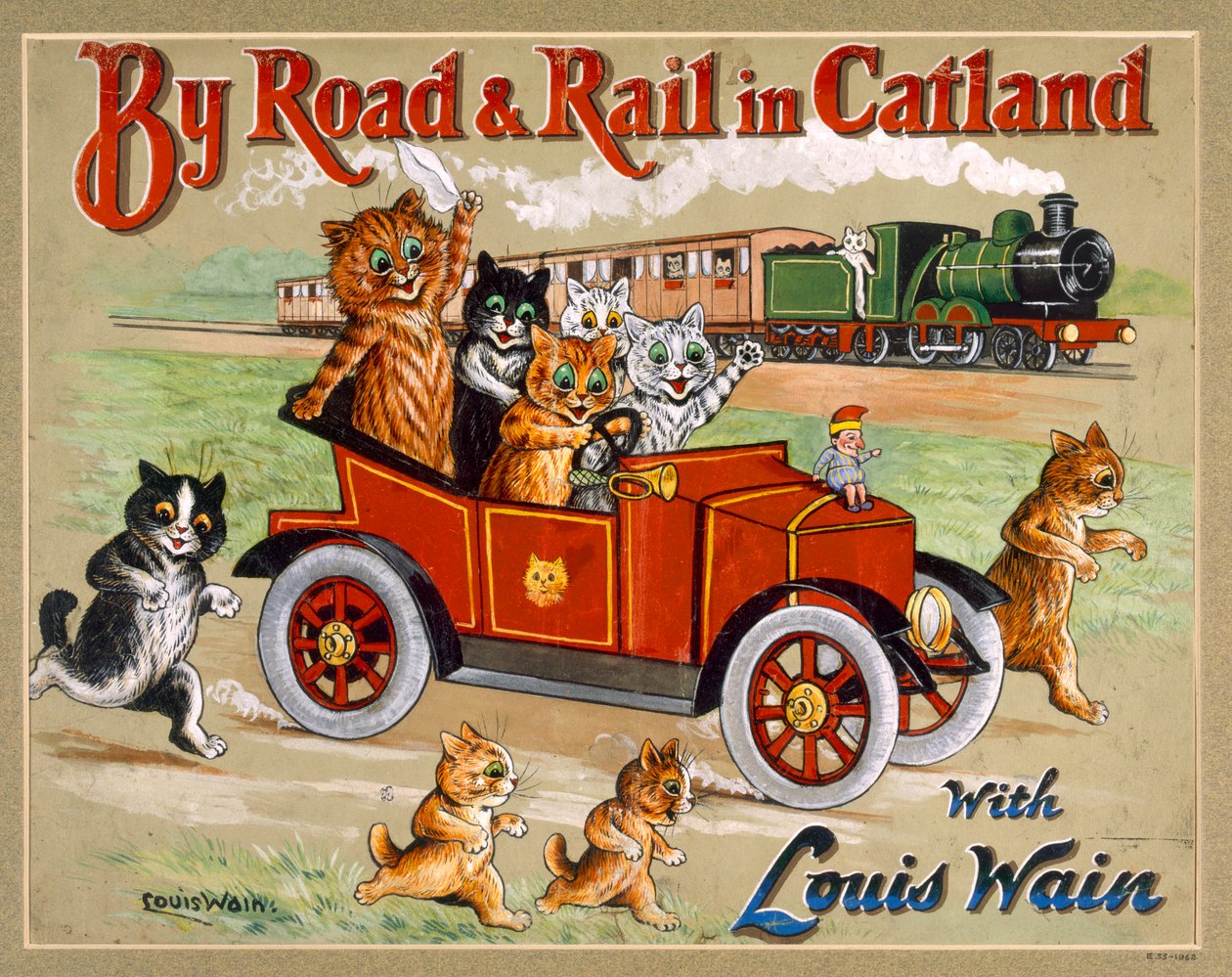 Por carretera y ferrocarril en Catland, siglo XX de Louis Wain
