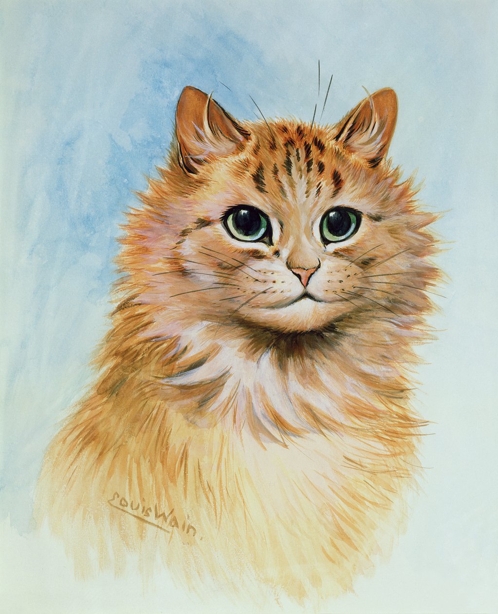 Gato jengibre de Louis Wain