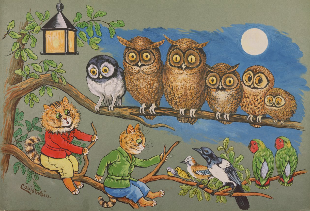 Sonata a la luz de la luna, c.1900-10 de Louis Wain