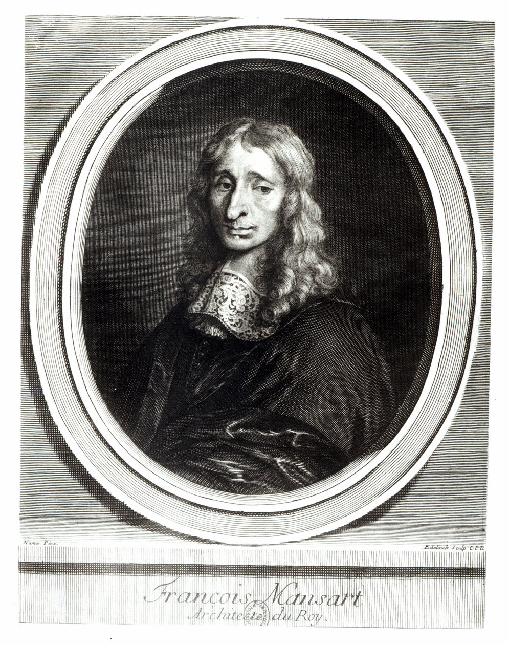 Retrato de François Mansart (1598-1666), grabado por Gerard Edelinck (1640-1707) de Louis de Namur