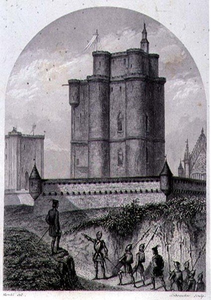 La Torre del Homenaje de Vincennes, grabado por Schroeder de Louis (after) Marckl