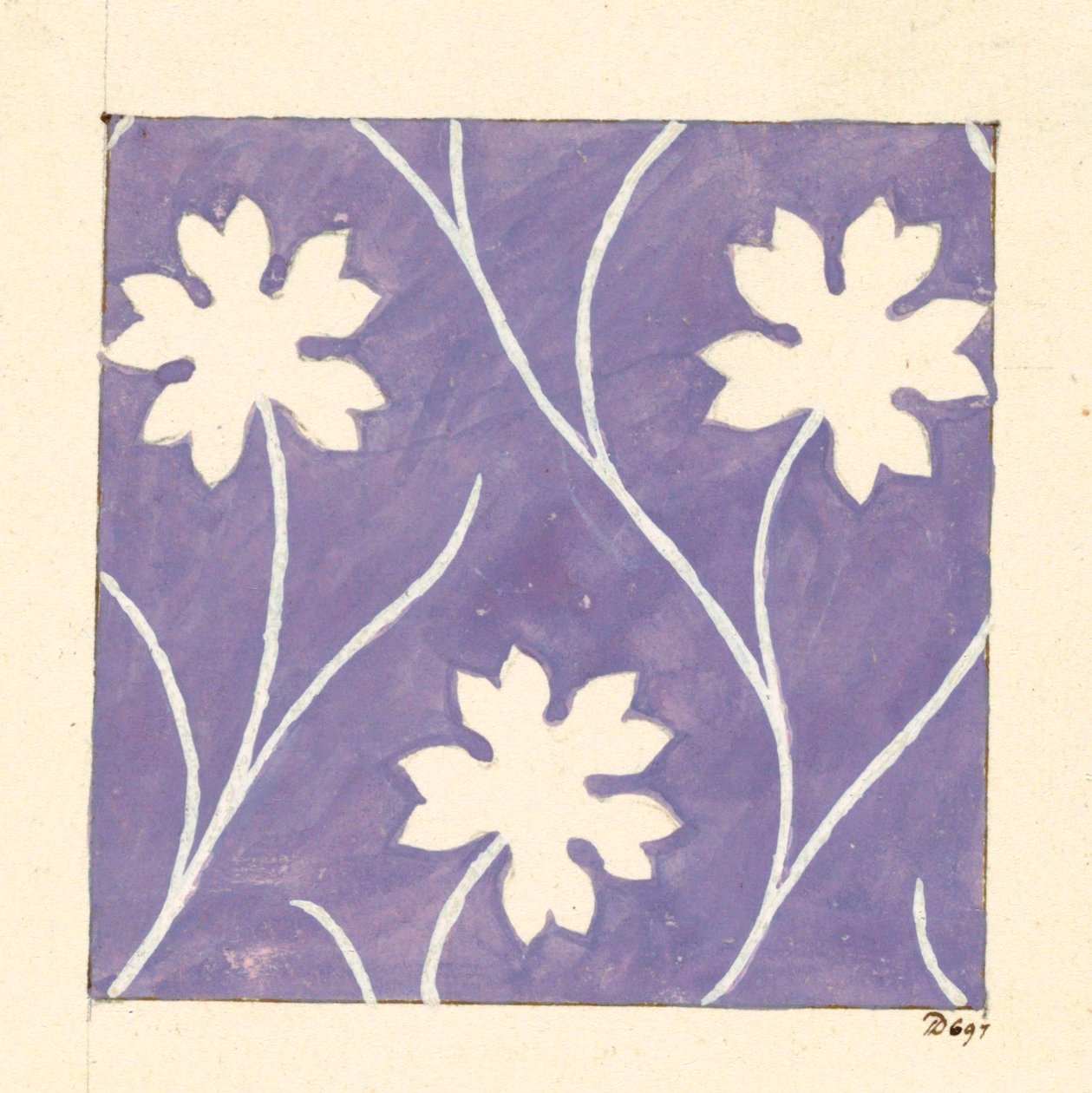 Diseño floral para textil impreso de Louis Albert DuBois