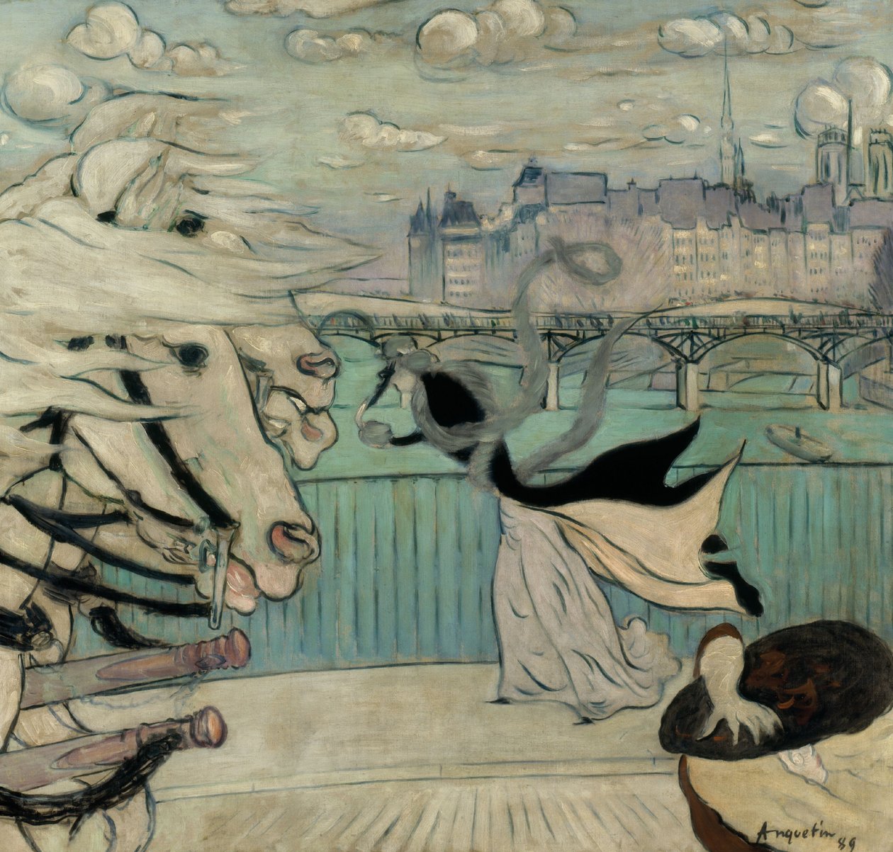 Ráfagas de viento en el puente del Sena de Louis Anquetin