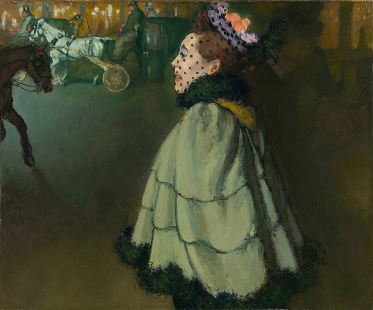 Mujer en los Campos Elíseos de noche de Louis Anquetin