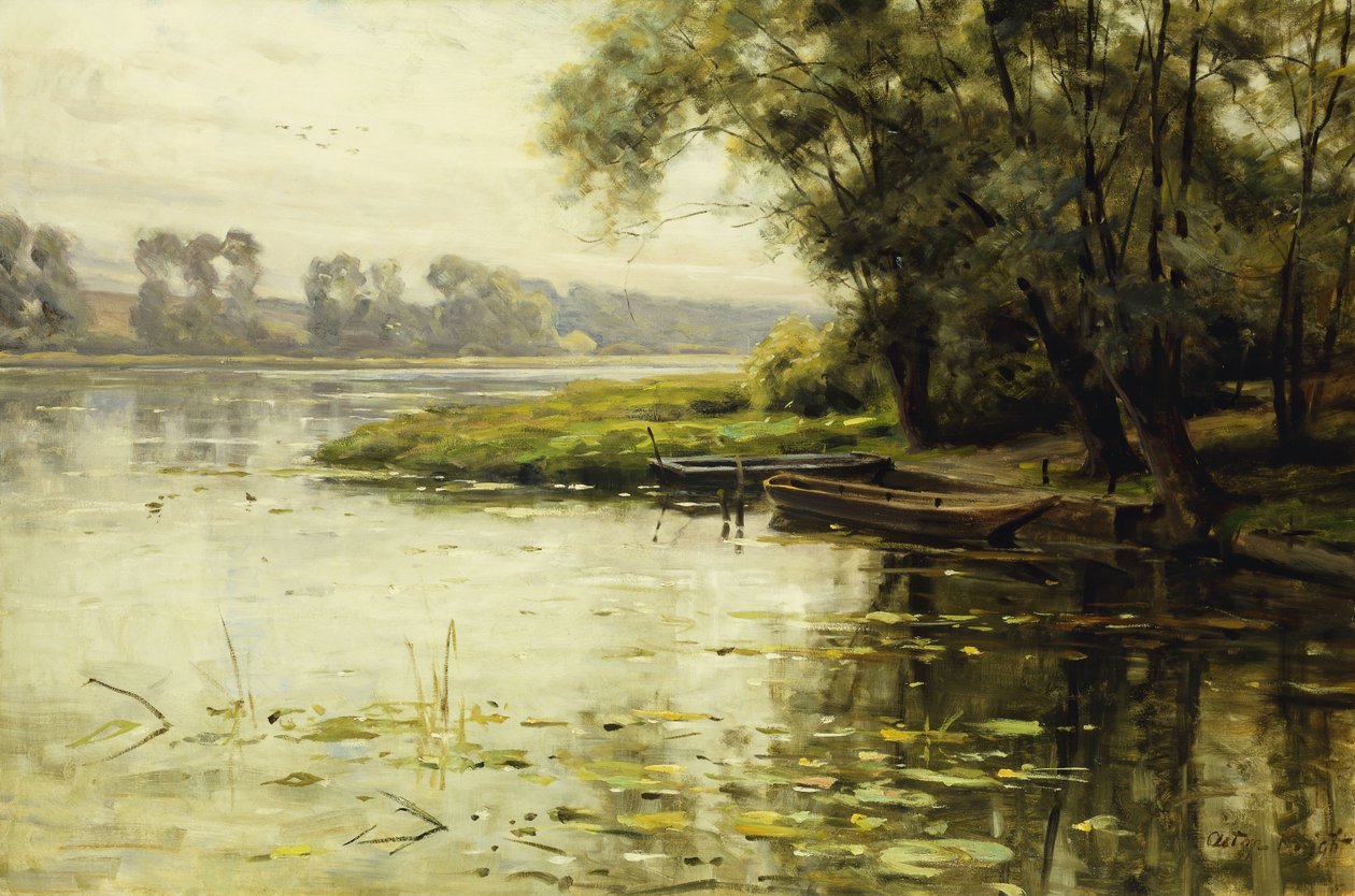 Pradera a la orilla del río; La Prairie au Bord de Fleuve de Louis Aston Knight