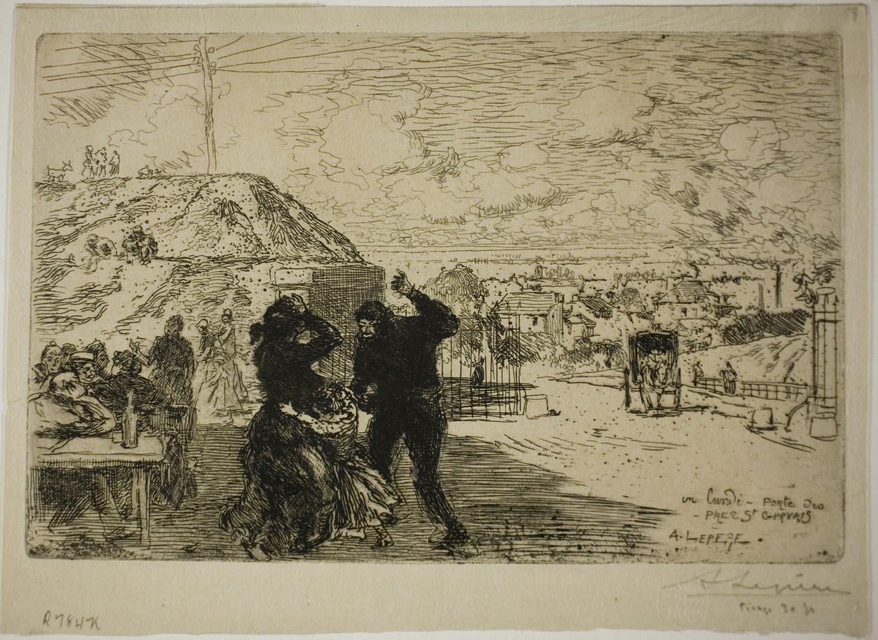 Un lunes, entrada en Prés-Saint-Gervais de Louis Auguste Lepère