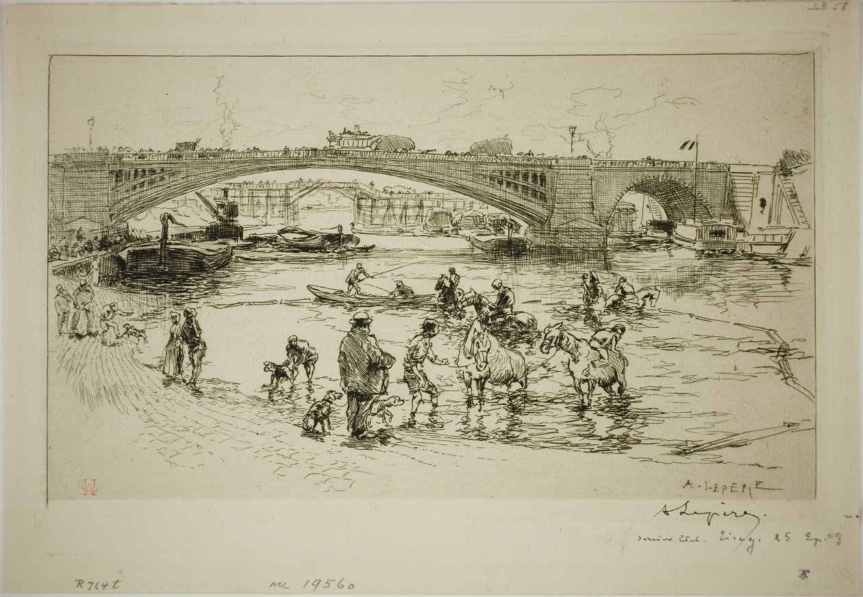 En el Puente Sully de Louis Auguste Lepère
