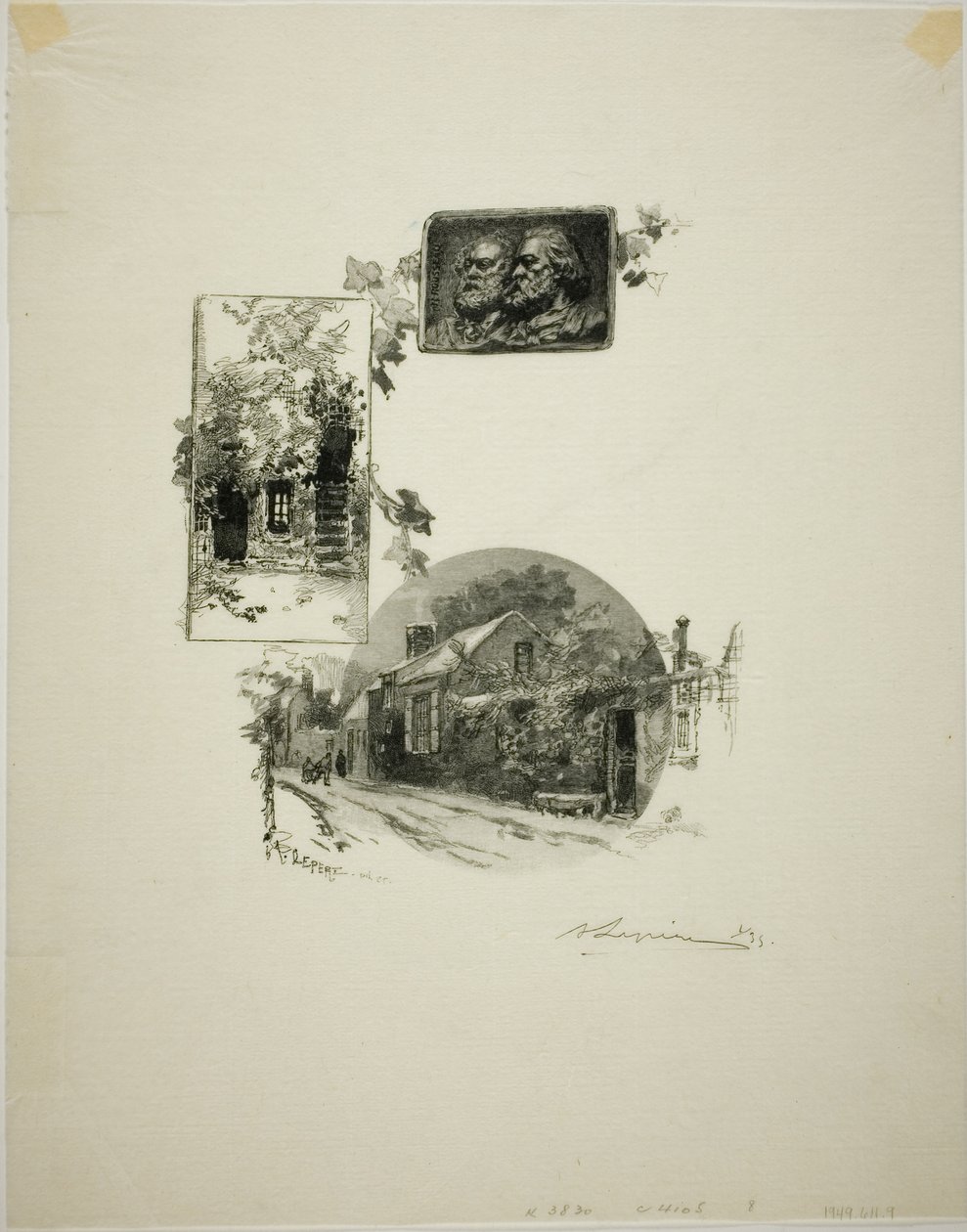 Entrada al taller de Rousseau y a la casa de Millet de Louis Auguste Lepère