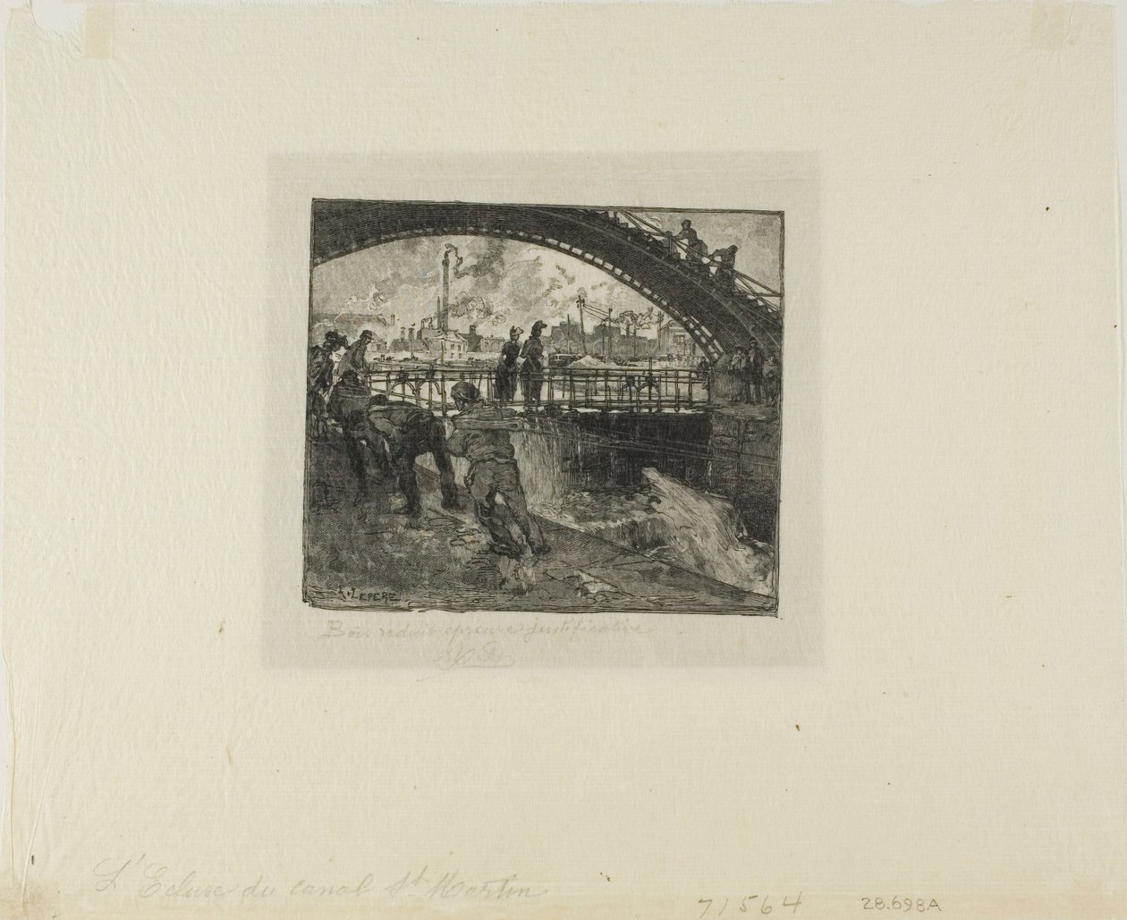Esclusa del Canal Saint-Martin de Louis Auguste Lepère