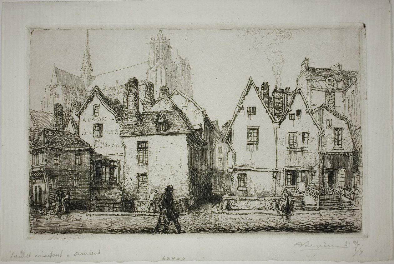 Casas antiguas, Amiens de Louis Auguste Lepère