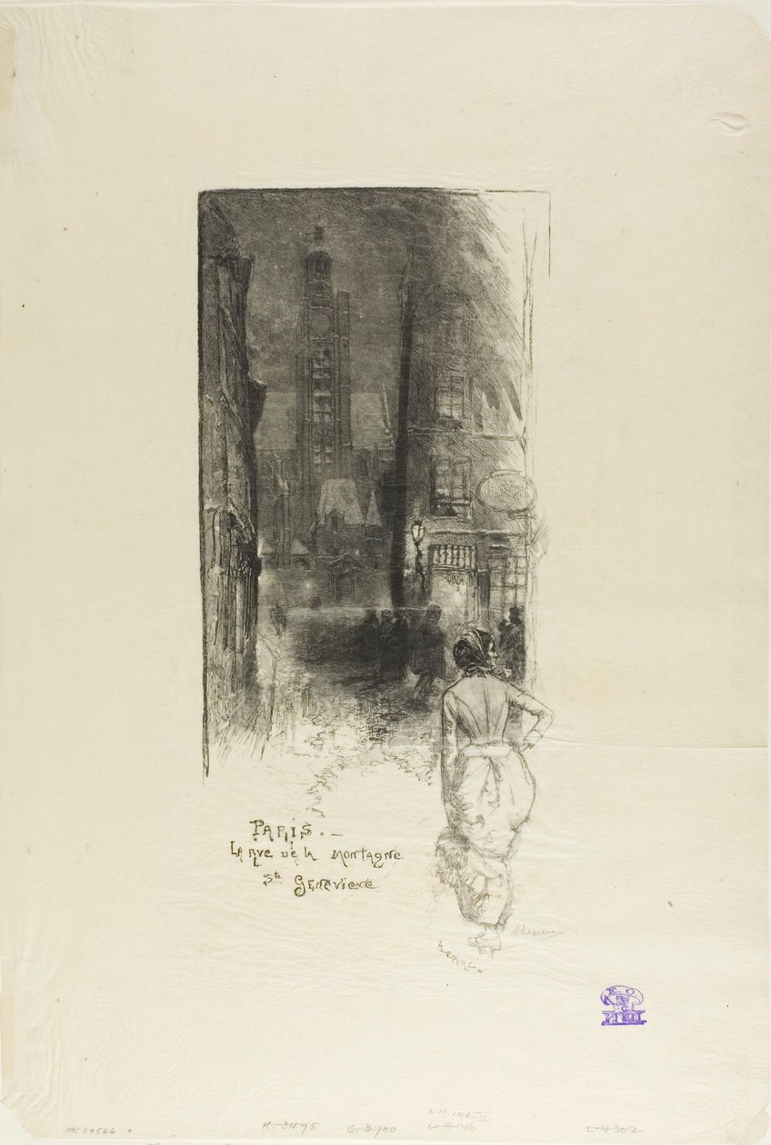 París: Rue de la Montagne-Ste-Geneviève de Louis Auguste Lepère