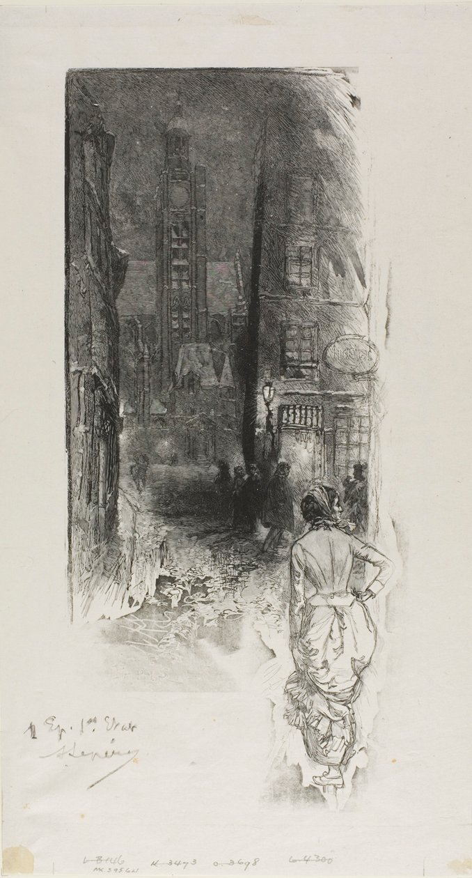 París: Rue de la Montagne-Ste-Geneviève de Louis Auguste Lepère