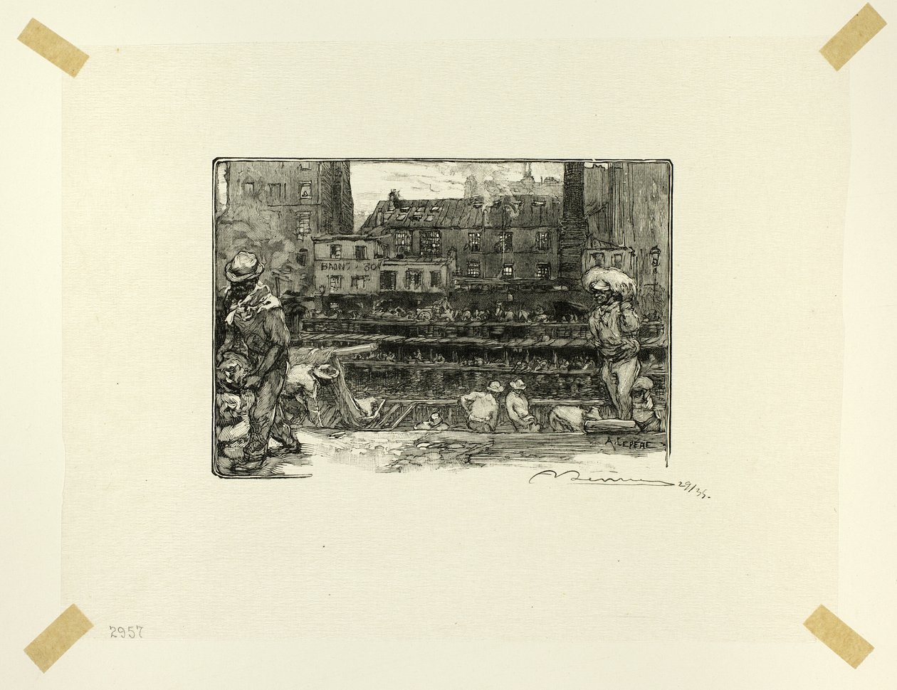 Descargadores de yeso, placa tres de Le Long de la Seine et des Boulevards de Louis Auguste Lepère