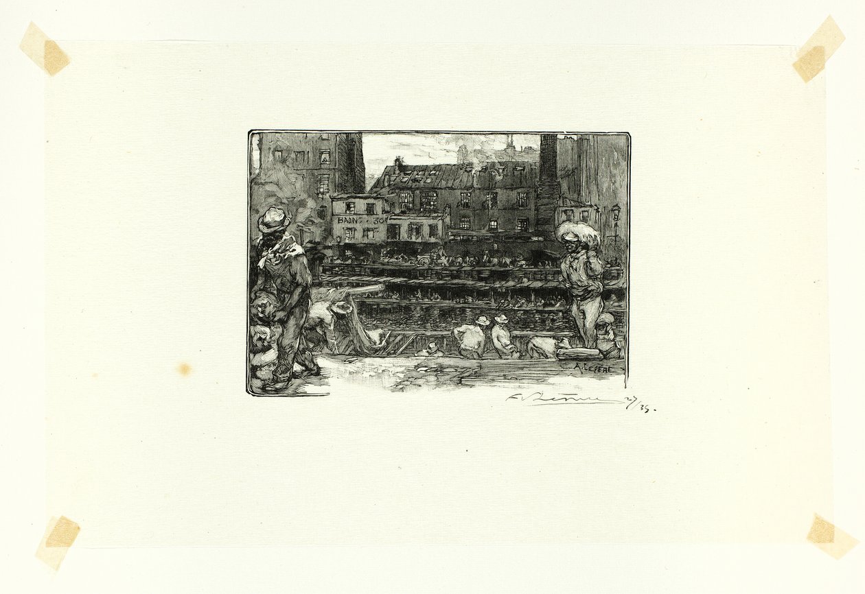 Descargadores de yeso, placa tres de Le Long de la Seine et des Boulevards de Louis Auguste Lepère